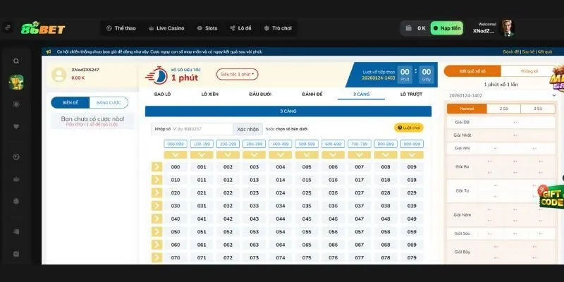 Giới thiệu ưu điểm sảnh Win Win Lottery 86bet