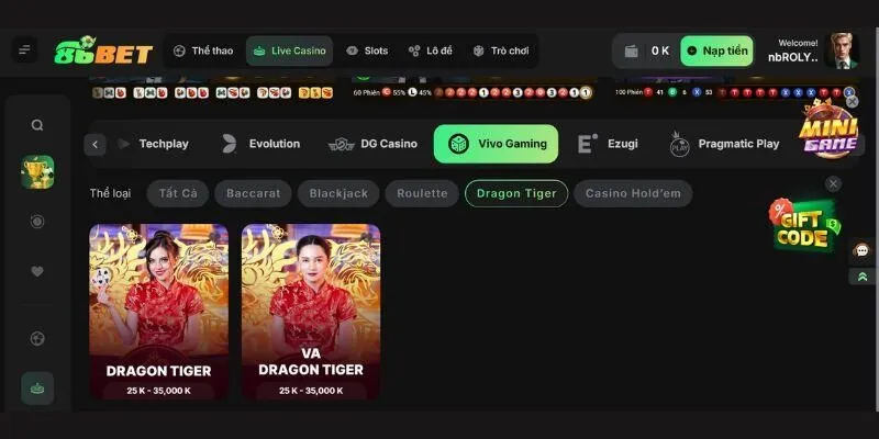 Tại sao nên chọn Vivo Gaming Live Dealer 86bet?